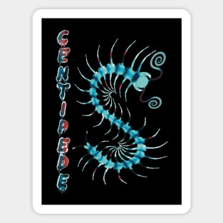 Red & Blue Centipede with Spray Paint Magnet